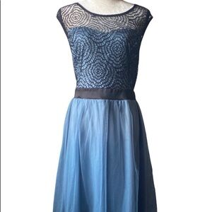 COPY - MYSTIC-BLUE AND BLACK DRESS-SIZE 2X